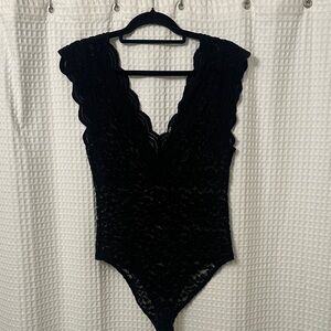 Zara Black Lace Detail Top